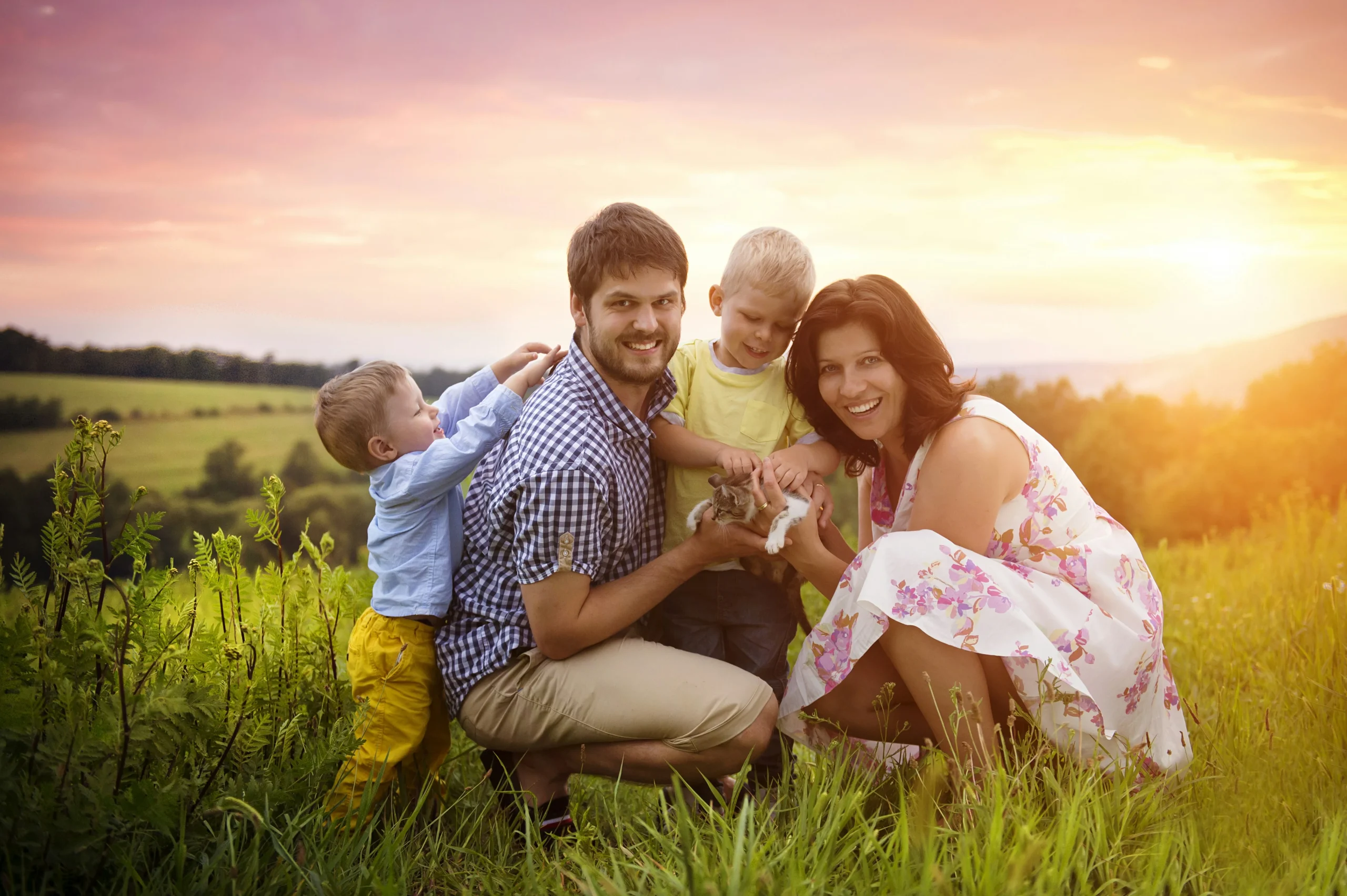 Photo of happy family, highlighting the need for life insurance policy for parents
