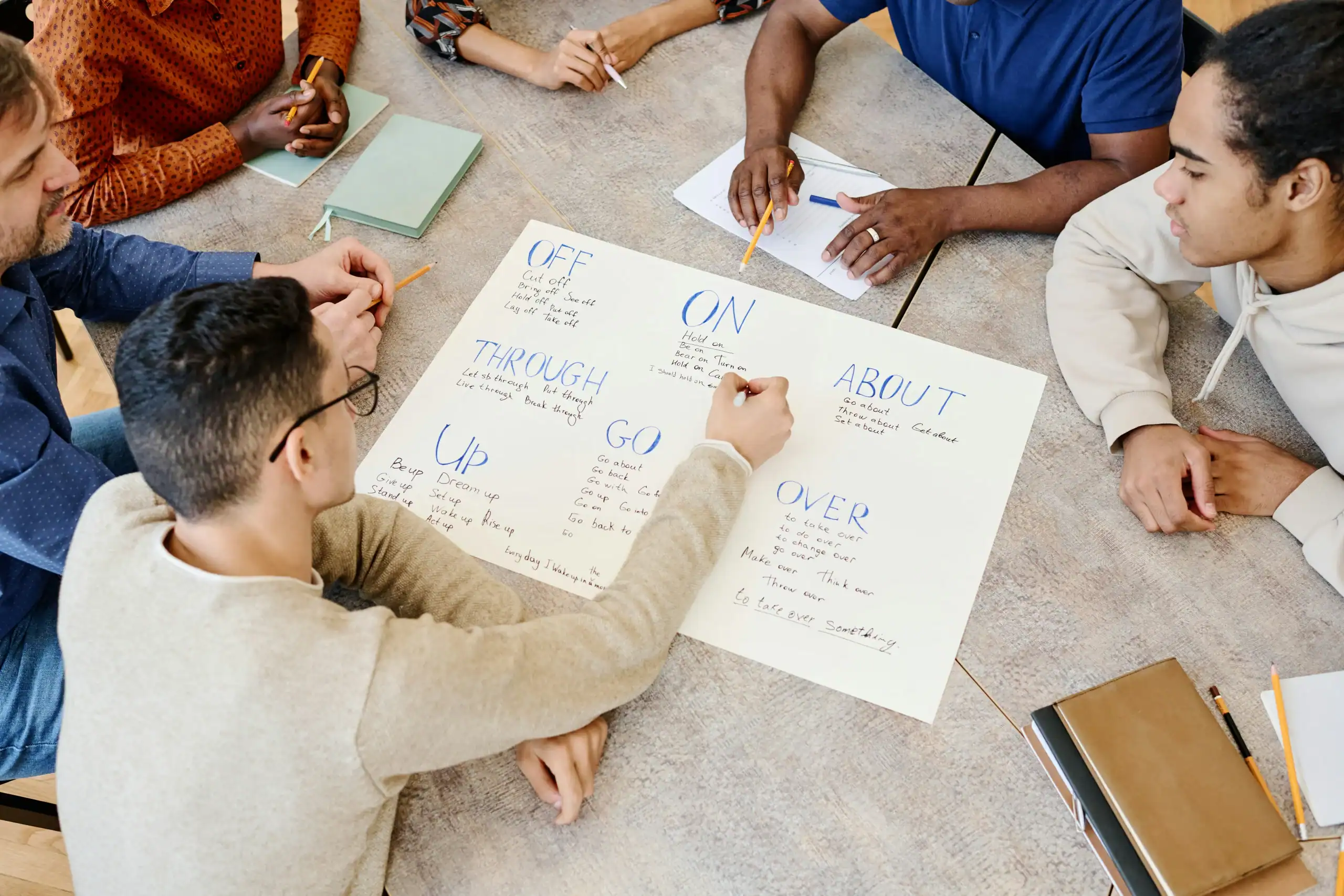 Teens practicing language skills to improve challenges linked to cognitive communication deficit.
