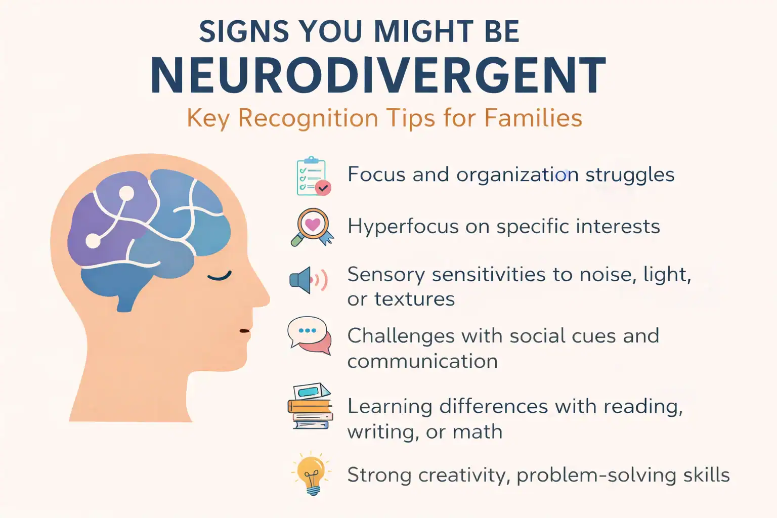 Signs of neurodivergence in adults infographic