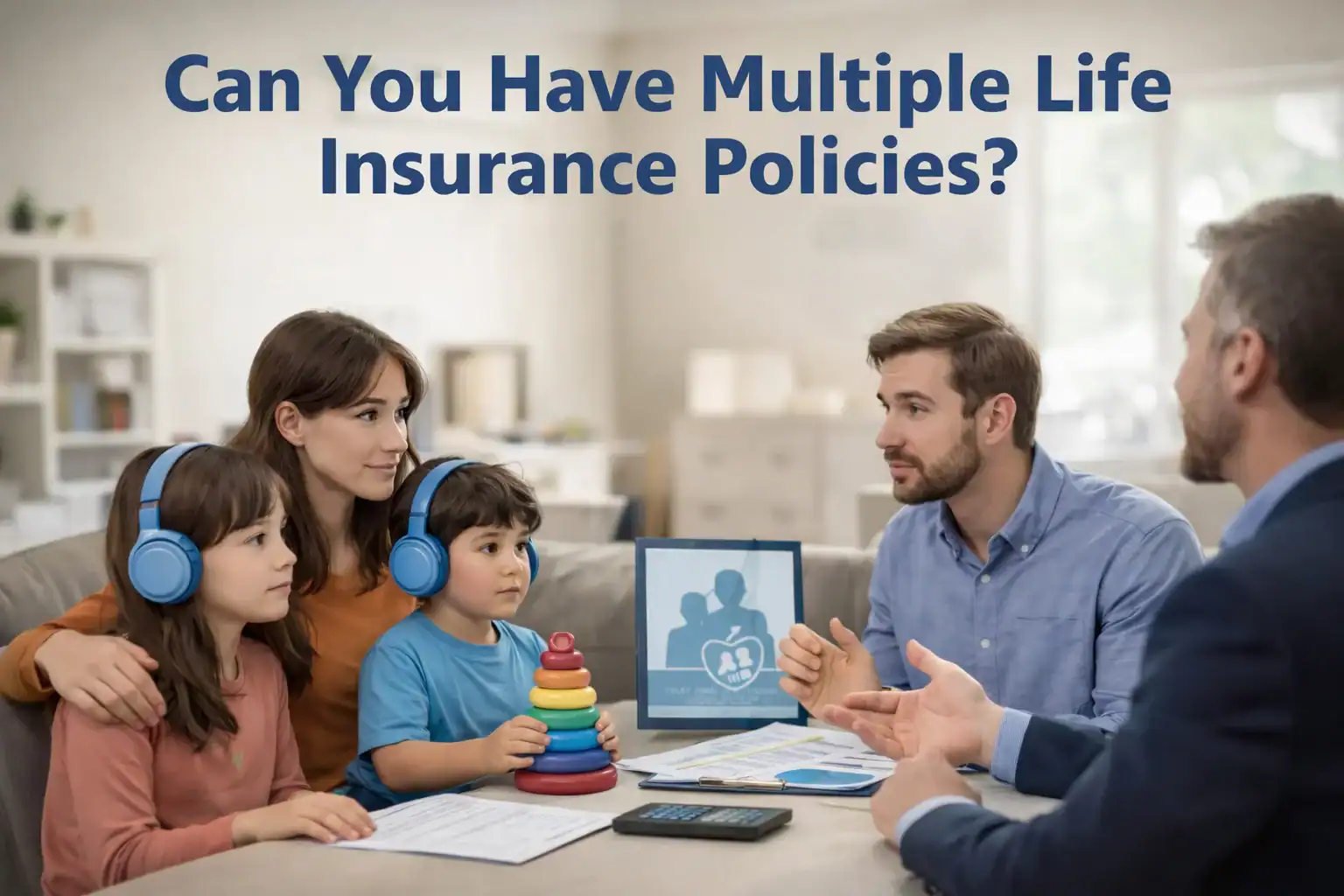 photo of family meeting with advisor explaining can you have multiple life insurance policies