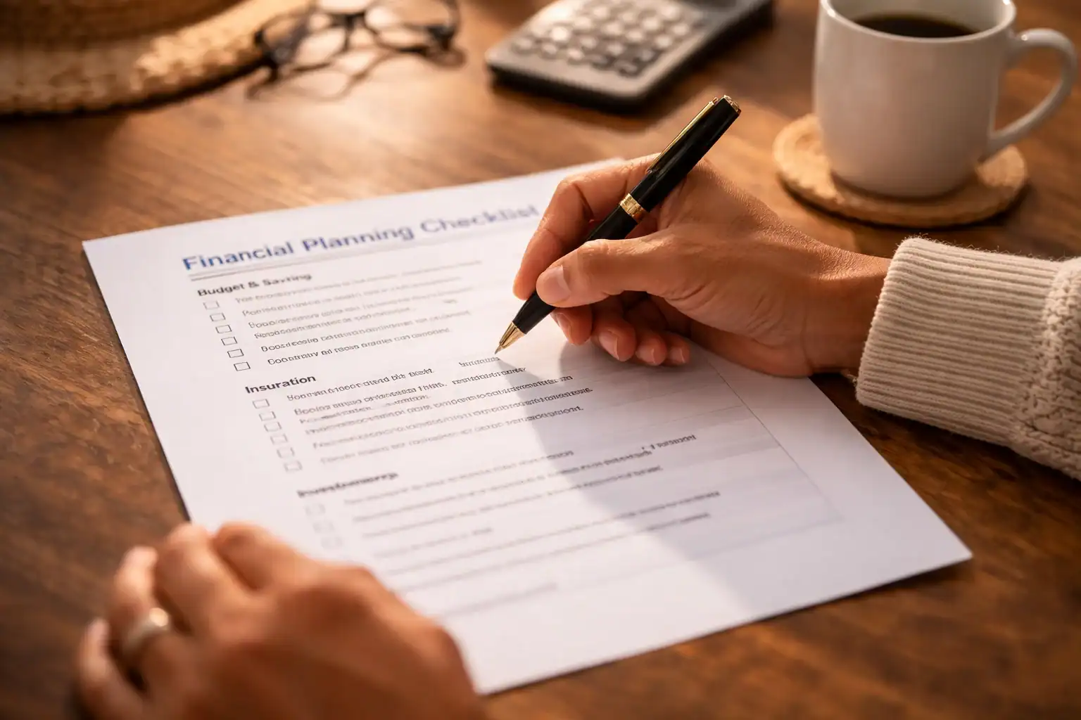 Image of financial planning checklist for special needs dependents being completed by parent at desk