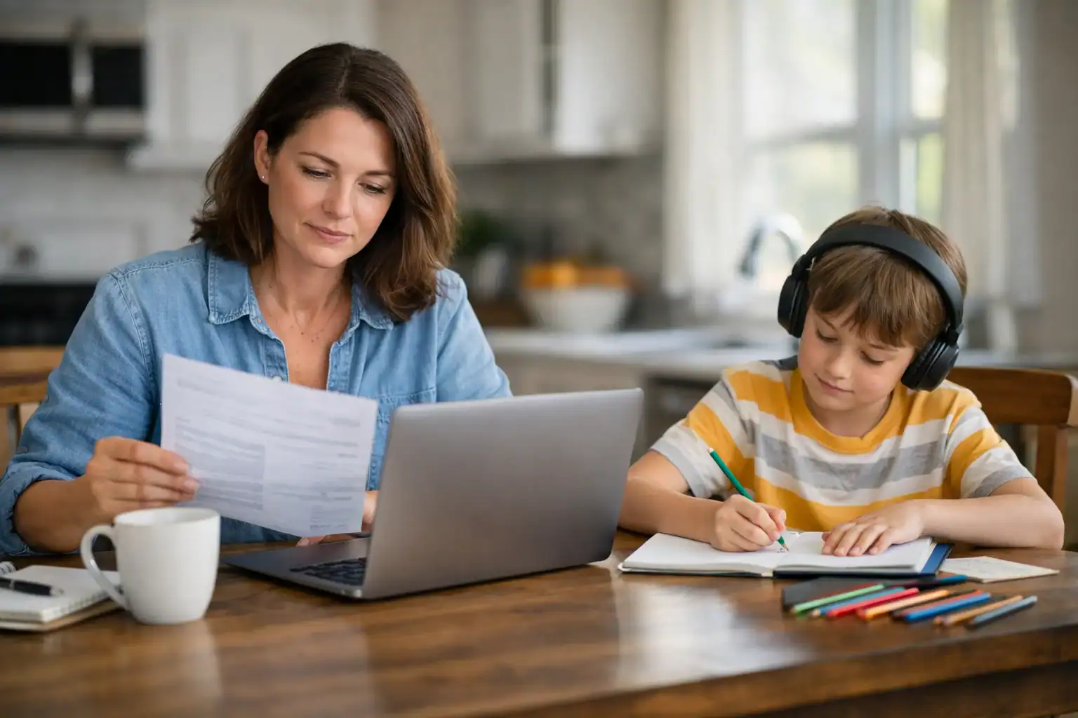 photo of parent managing finances at home while considering do I really need life insurance